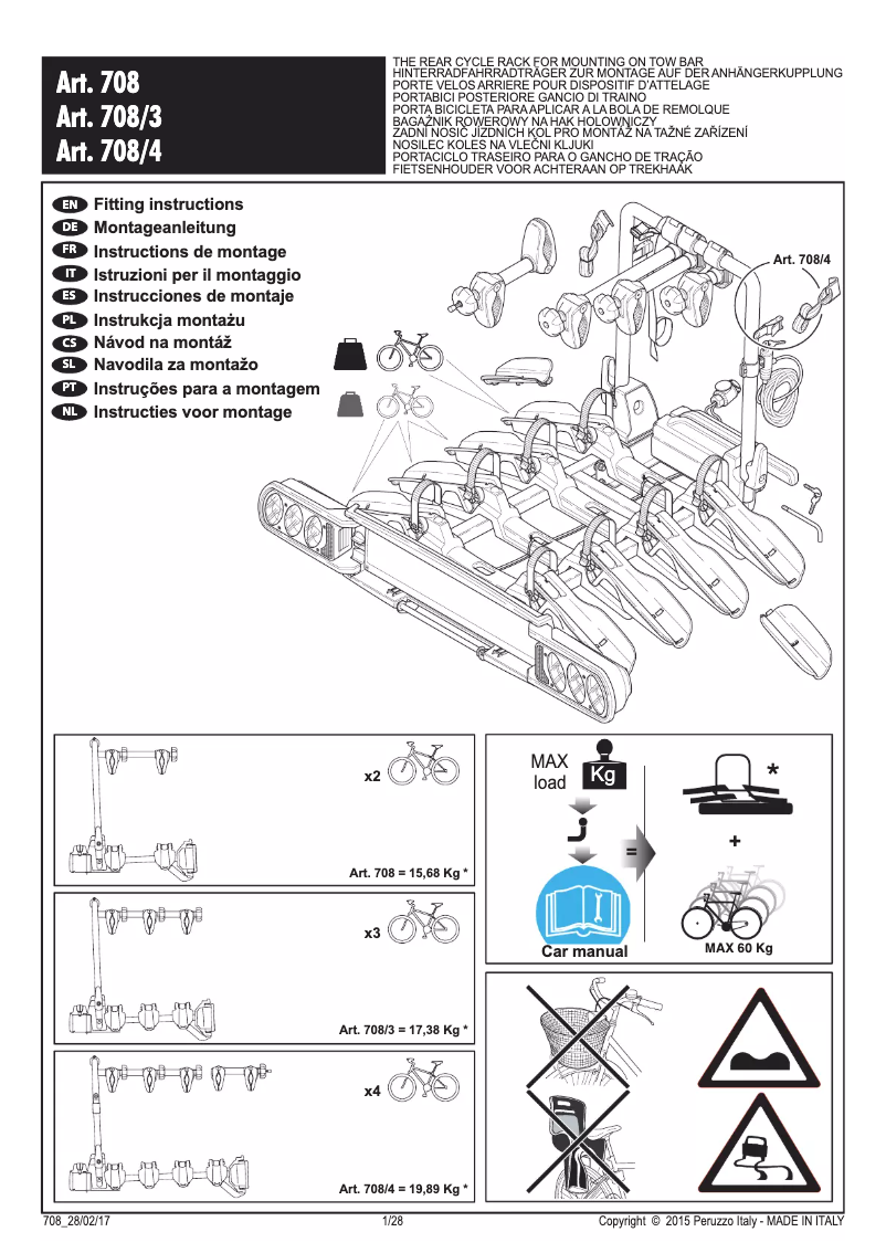 Page 1 de la notice Manuel utilisateur Peruzzo Pure Instinct 708/4