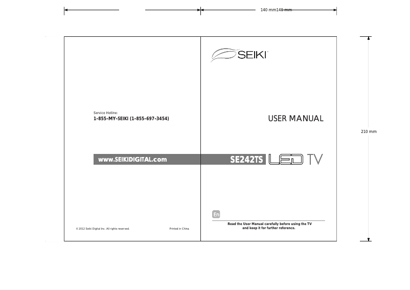 Page 1 de la notice Manuel utilisateur Seiki SE242TS
