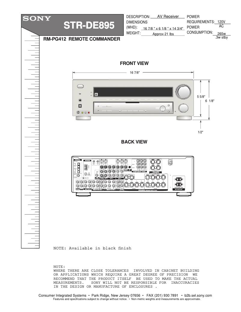 Image de la première page du manuel de l'appareil STR-DE895