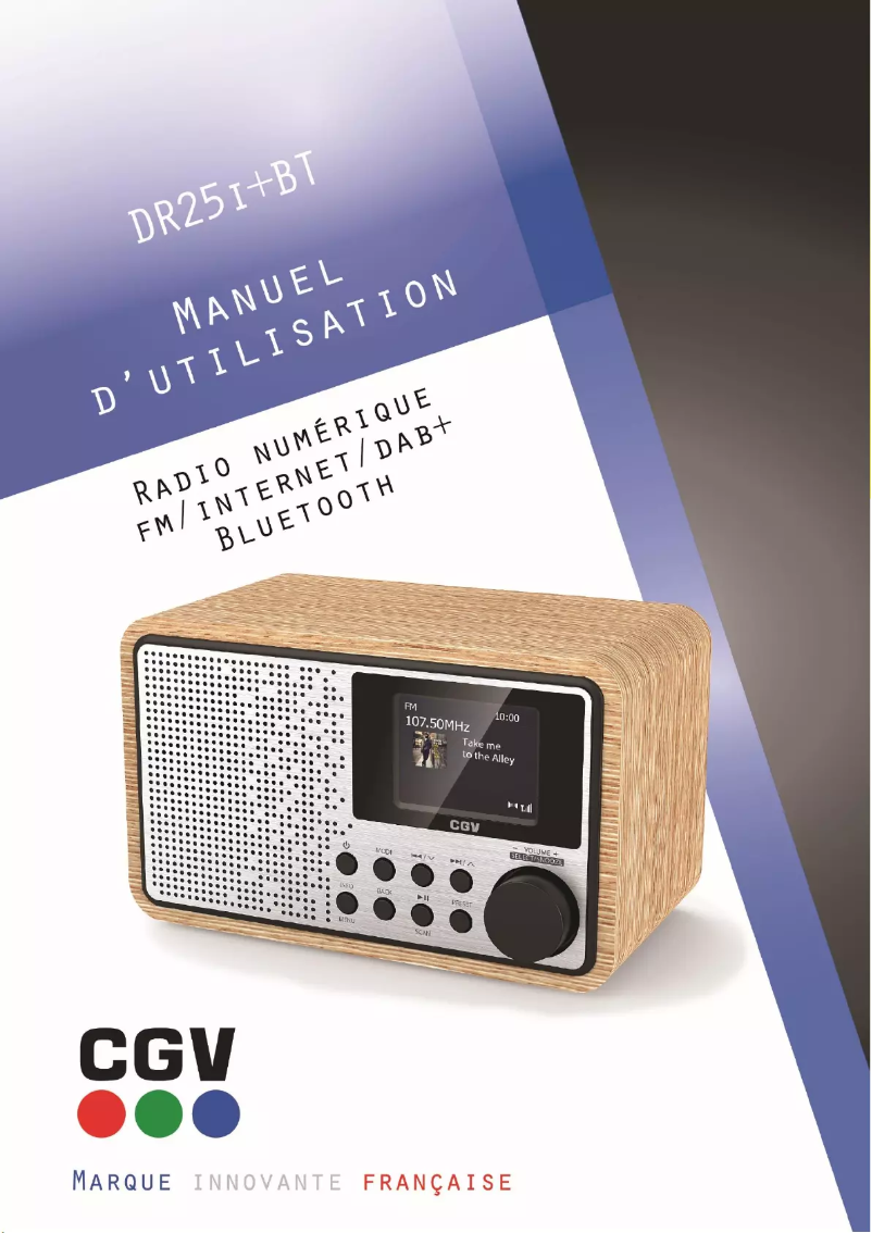 Page 1 de la notice Manuel utilisateur CGV DR25i+BT