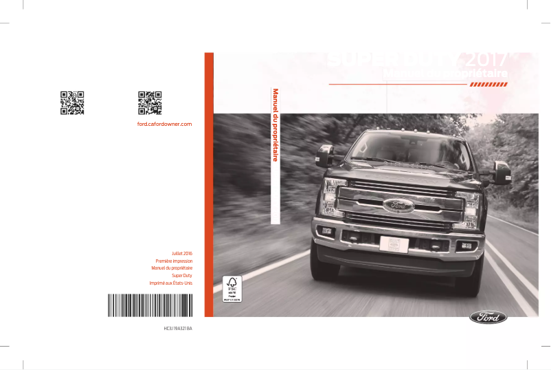 Page n°1 - Manuel utilisateur Ford F-350 (2017)