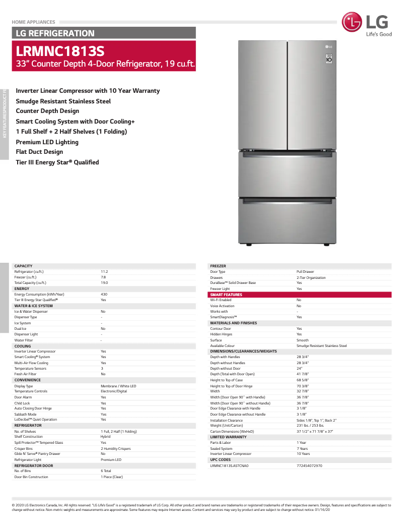 Image de la première page du manuel de l'appareil LRMNC1813S