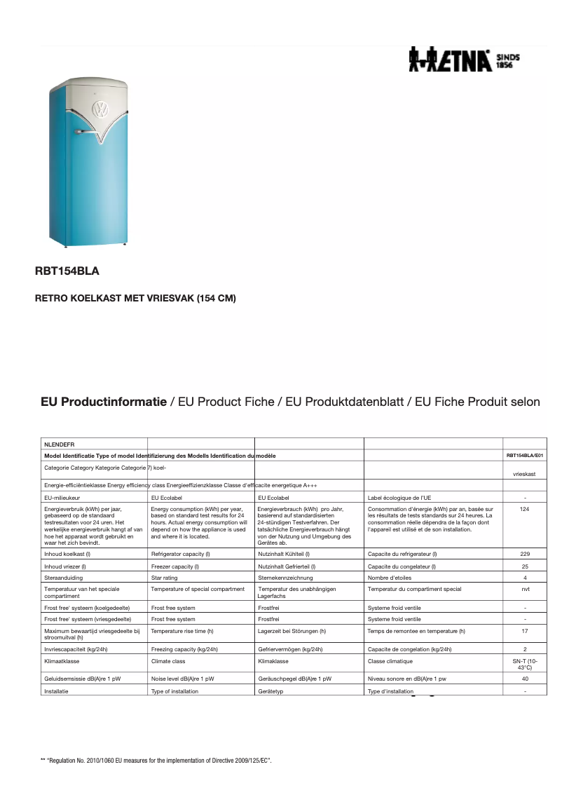 Image de la première page du manuel de l'appareil RBT154BLA