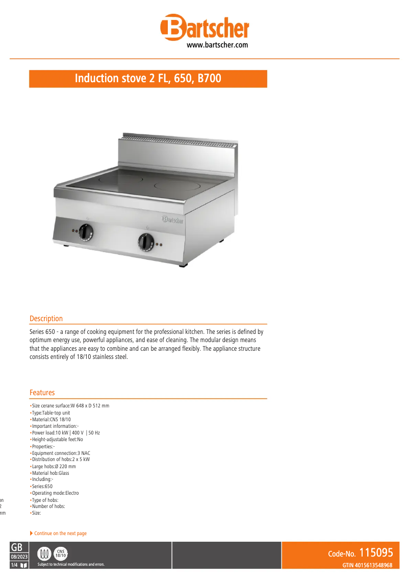 Image de la première page du manuel de l'appareil 115095