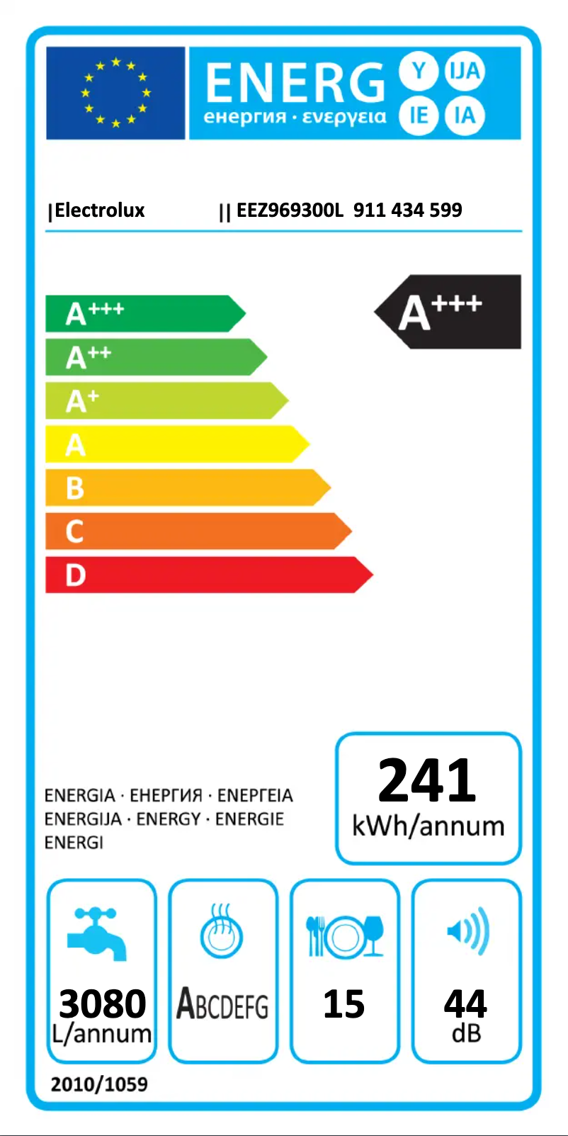 Page 1 de la notice Manuel utilisateur Electrolux EEZ969300L
