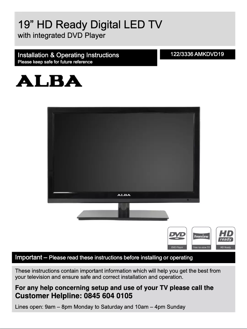 Page n°1 - Manuel utilisateur Alba AMKDVD19
