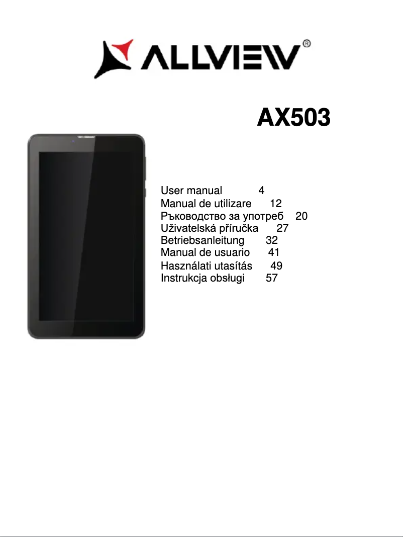 Image de la première page du manuel de l'appareil AX503