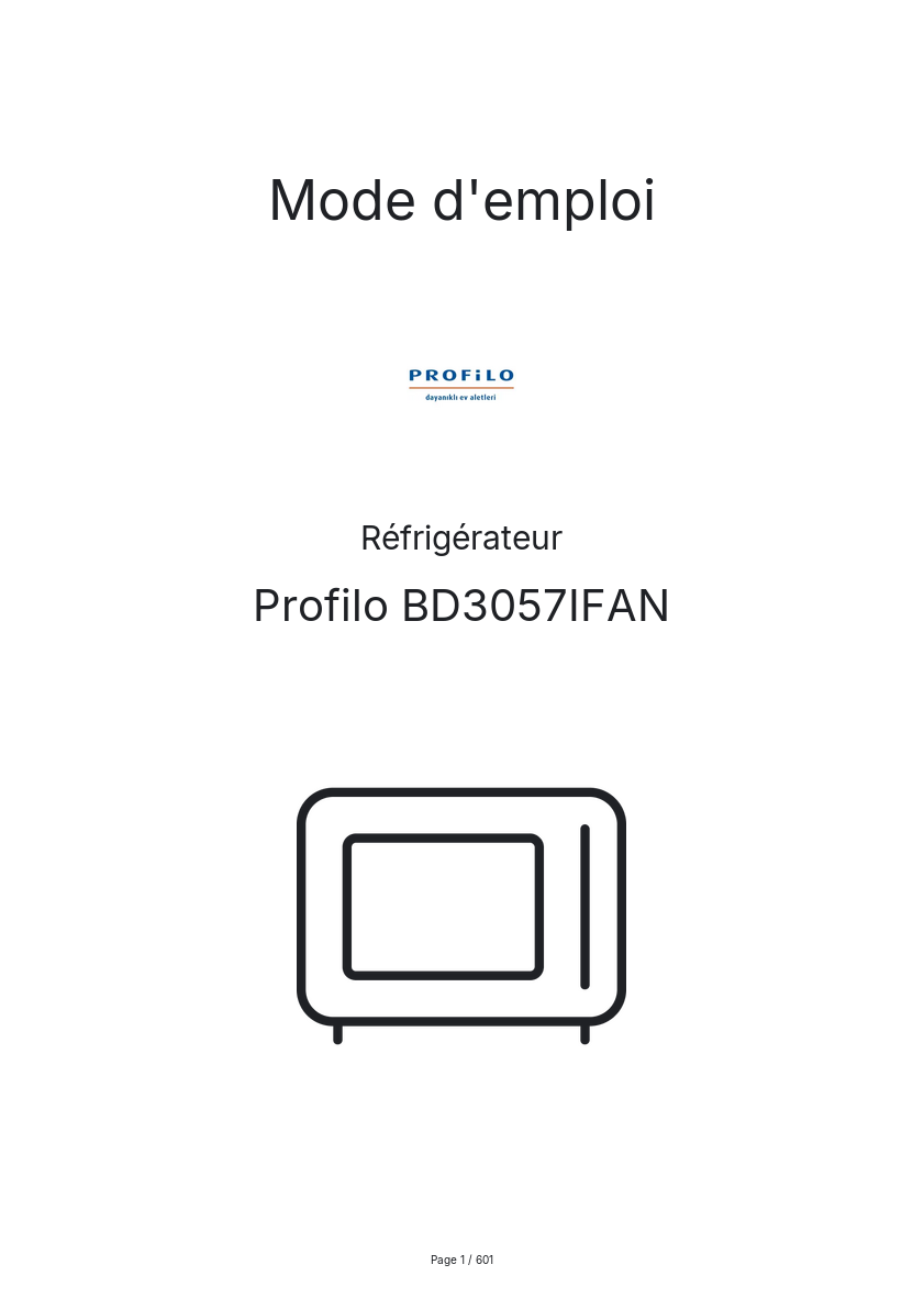 Page n°1 - Mode d'emploi Profilo BD3057IFAN