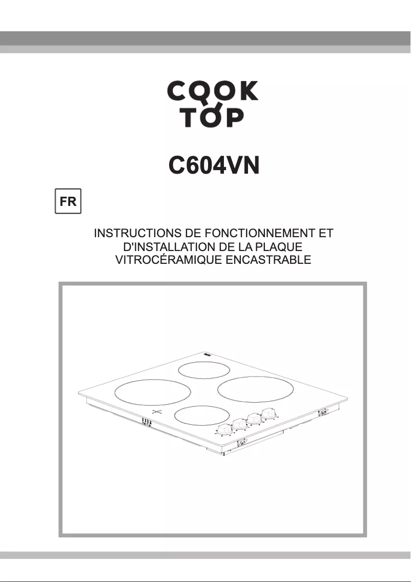 Page 1 de la notice Manuel utilisateur Cooktop C604VN