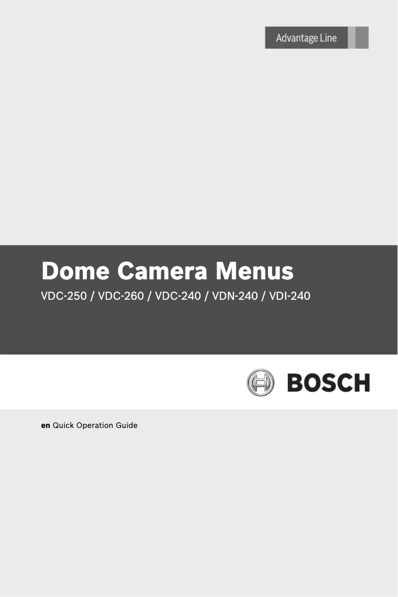 Page 1 de la notice Manuel utilisateur Bosch VDC-240V03-1