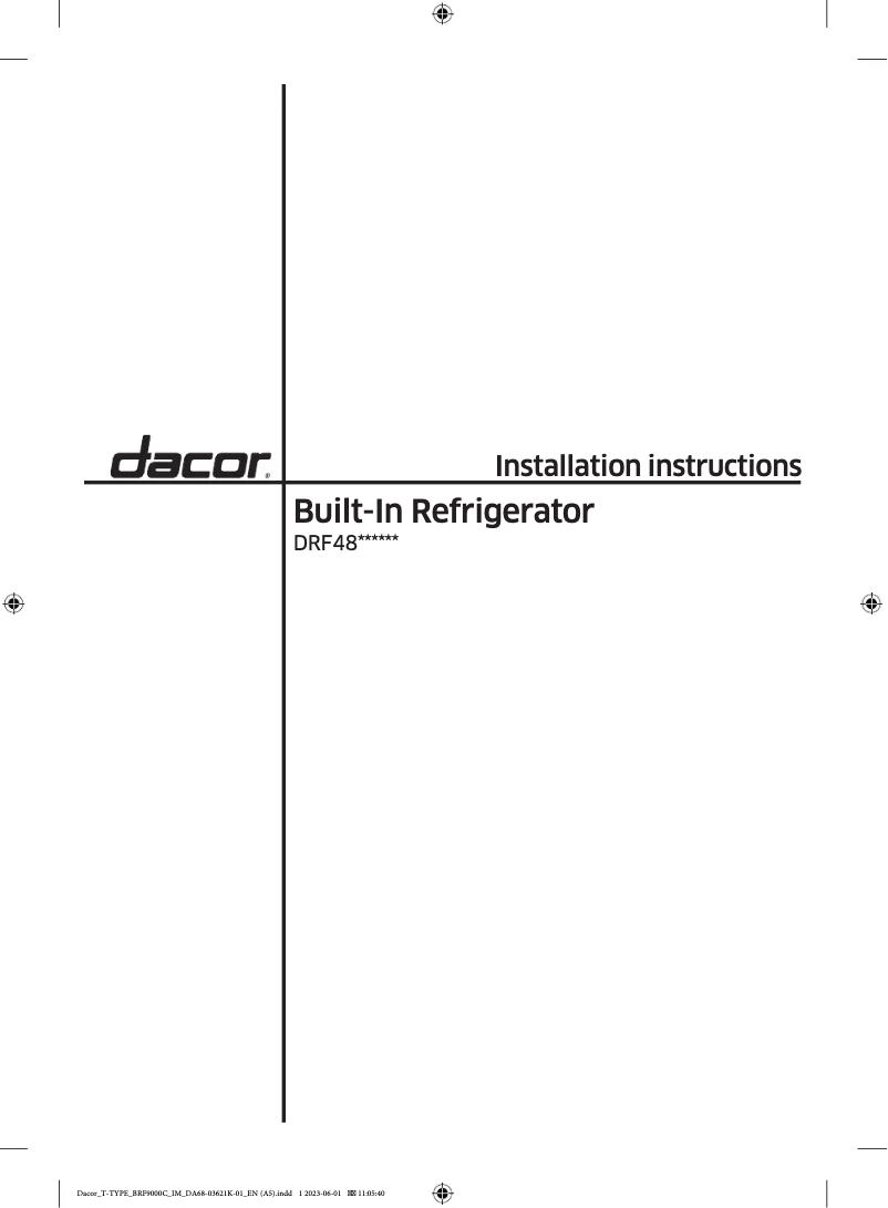 Image de la première page du manuel de l'appareil DRF487500AP