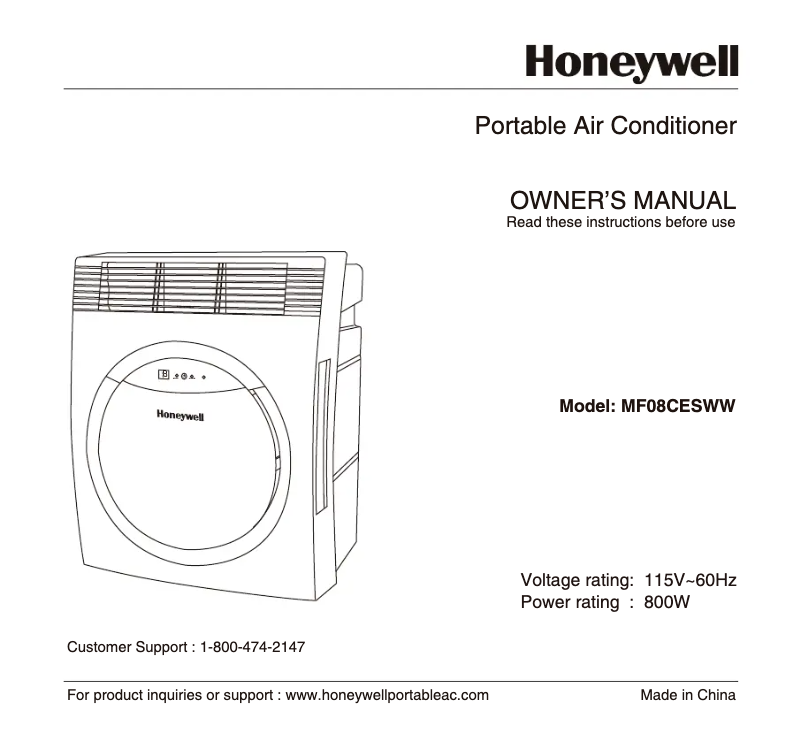 Image de la première page du manuel de l'appareil MF08CESWW