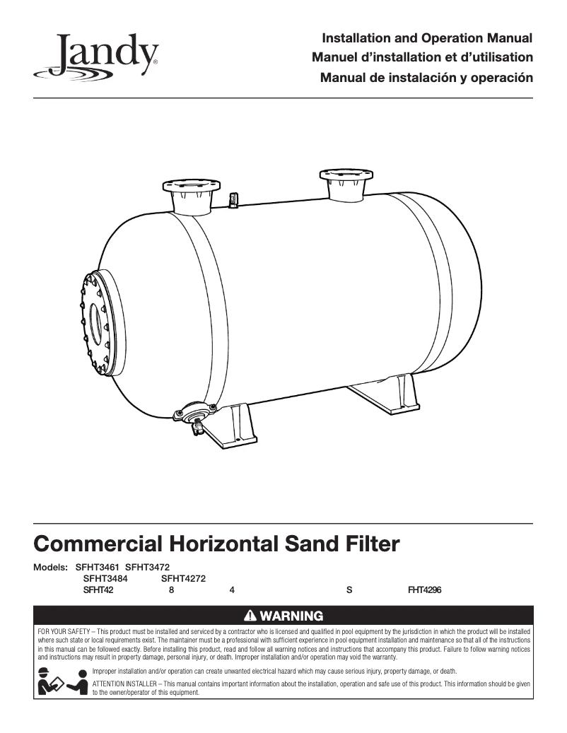 Page 1 de la notice Manuel utilisateur JANDY SFHT3472
