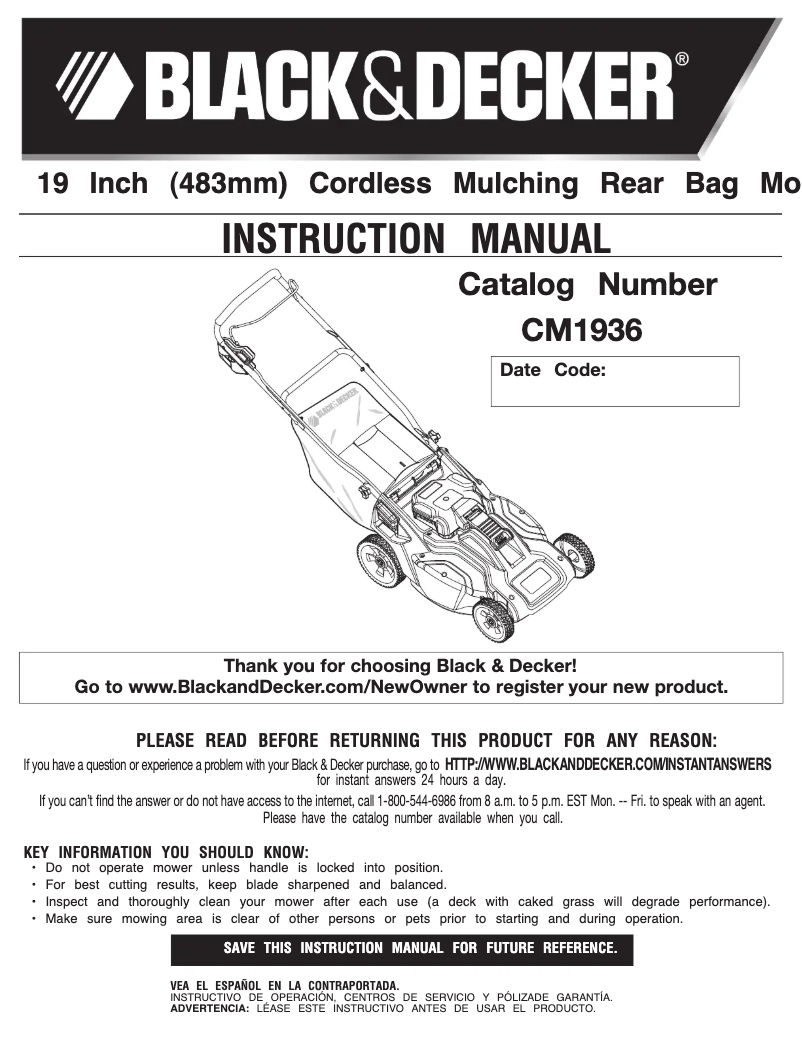 Imagen de la primera página del manual del dispositivo CM1936