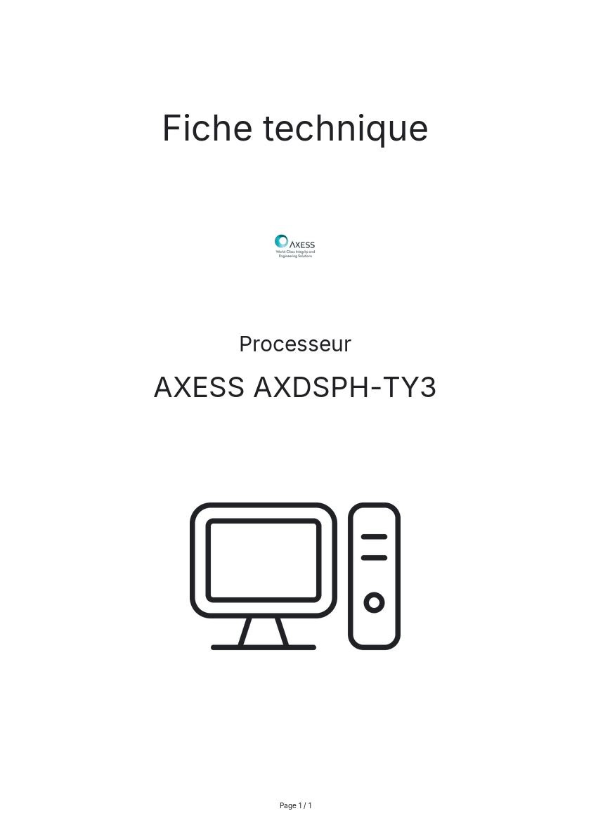 Image de la première page du manuel de l'appareil AXDSPH-TY3