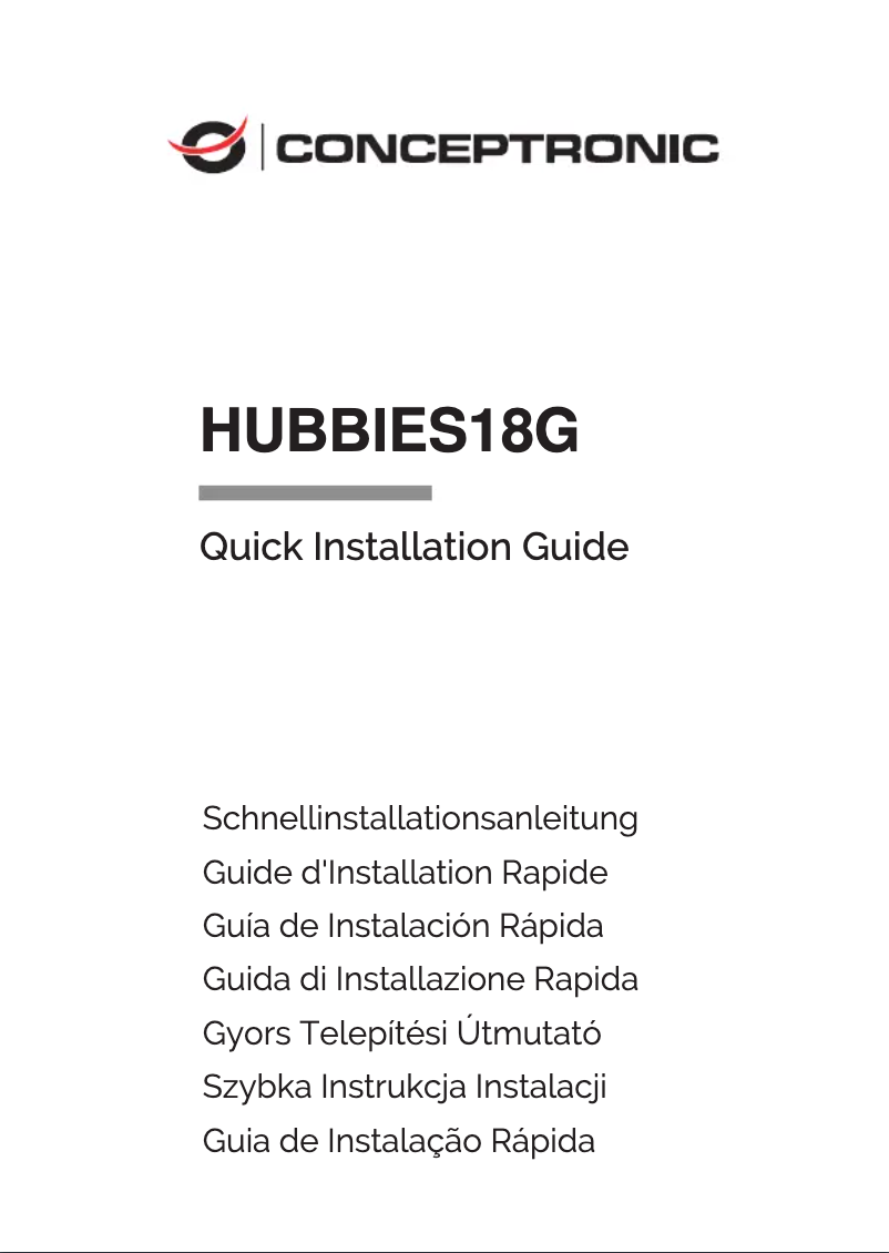 Page n°1 - Manuel utilisateur Conceptronic HUBBIES18G