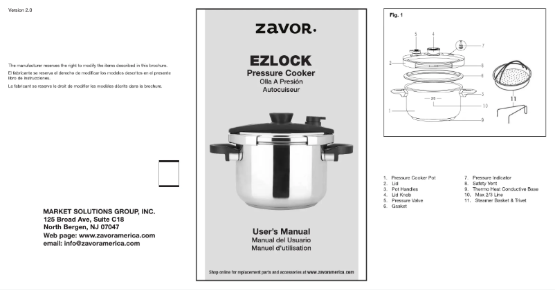 Page 1 de la notice Manuel utilisateur Zavor EZLock ZCWEZ22