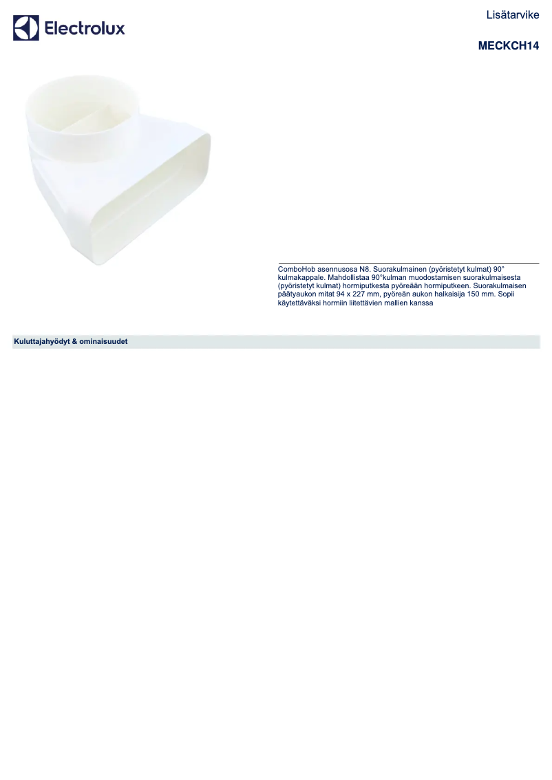 Page 1 de la notice Manuel utilisateur AEG MECKCH14