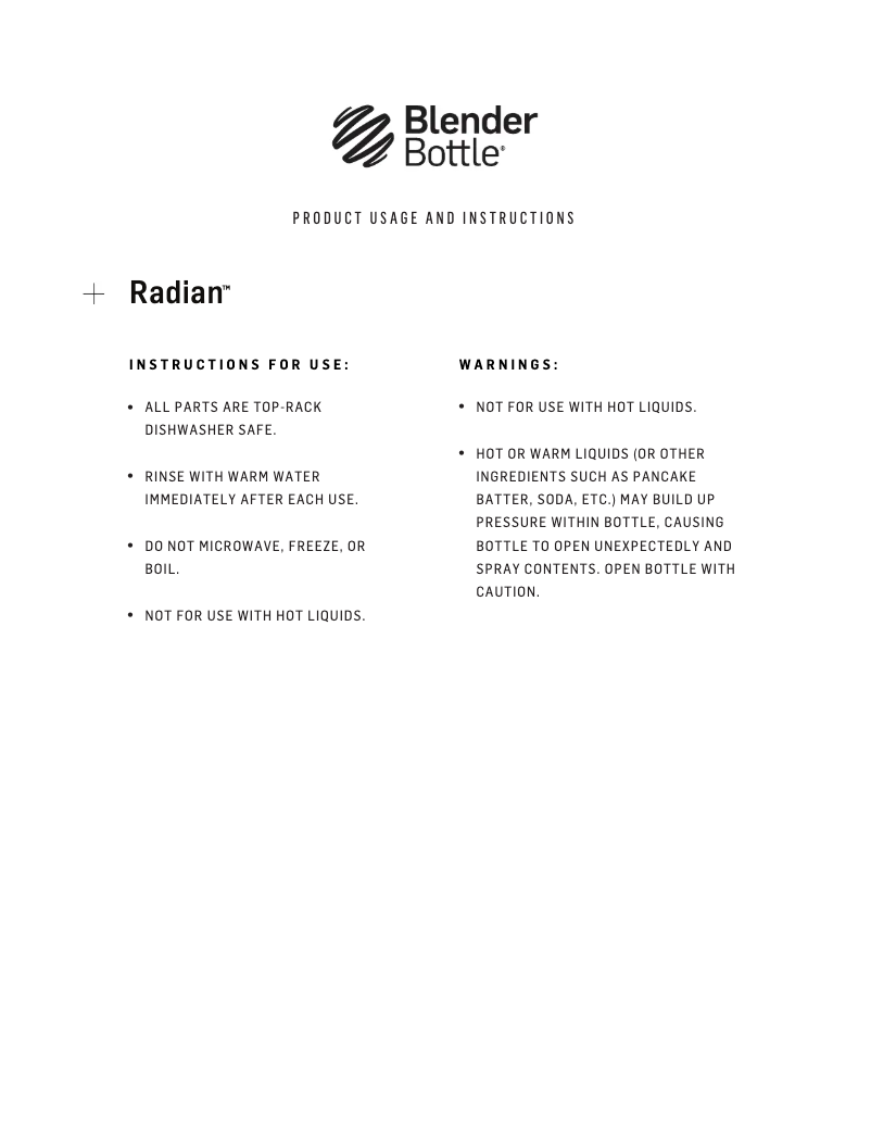 Image de la première page du manuel de l'appareil Radian