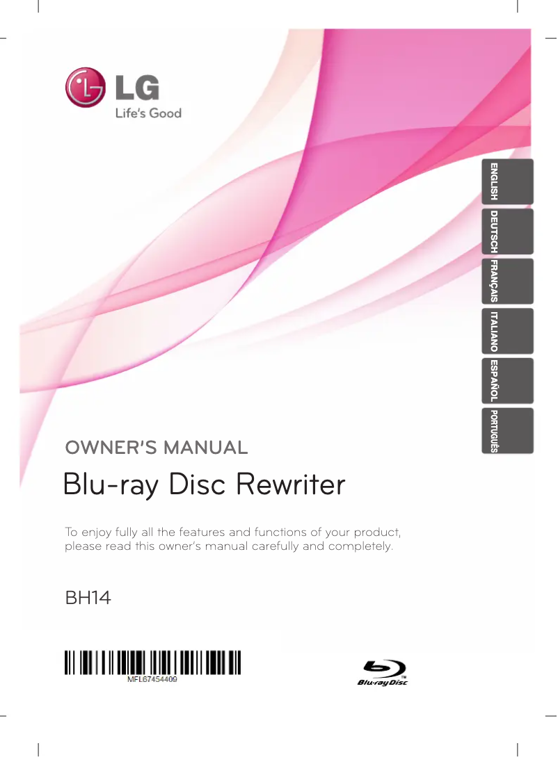 Page 1 de la notice Manuel utilisateur LG BH14NS40