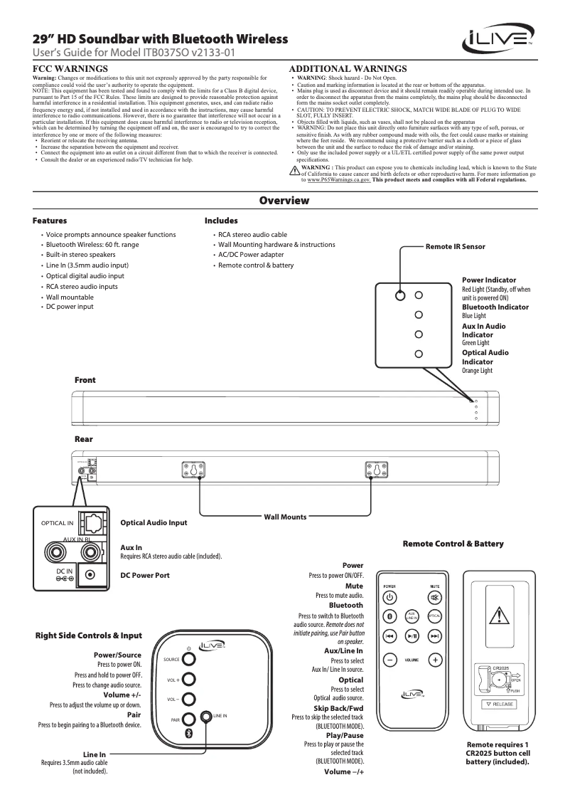 Image de la première page du manuel de l'appareil ITB037