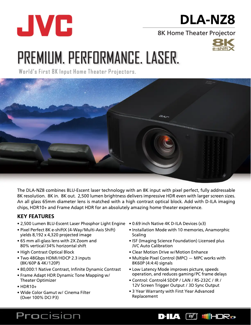 Page n°1 - Fiche technique JVC DLA-NZ8