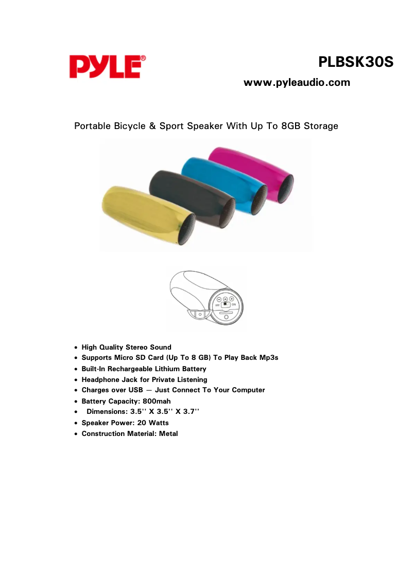 Image de la première page du manuel de l'appareil PLBSK30BK