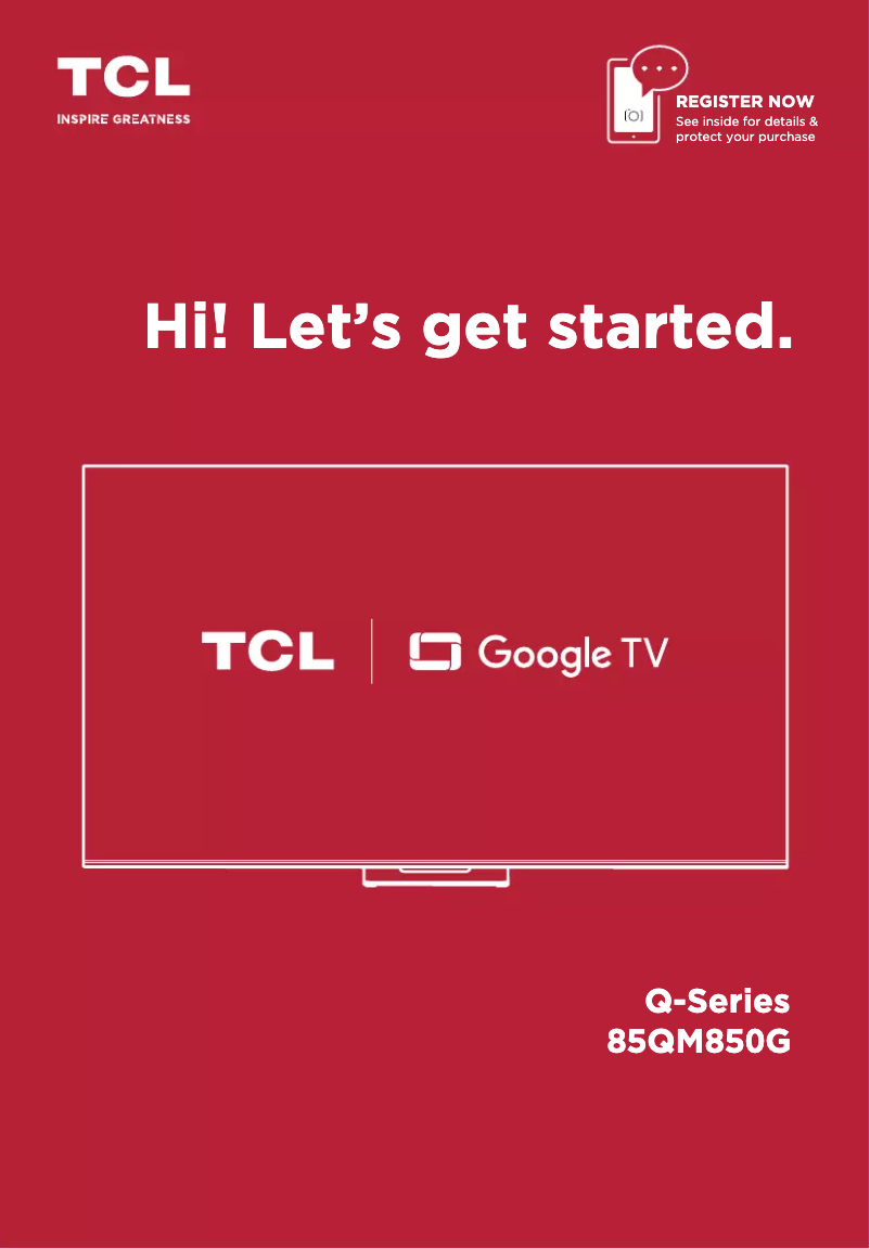 Page 1 de la notice Manuel utilisateur TCL 85QM850G