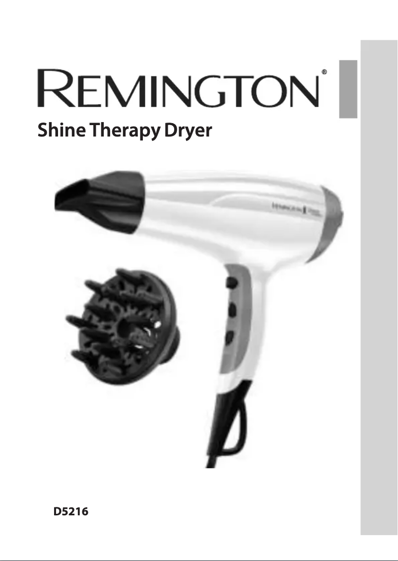 Page n°1 - Manuel utilisateur Remington Shine Therapy D5216