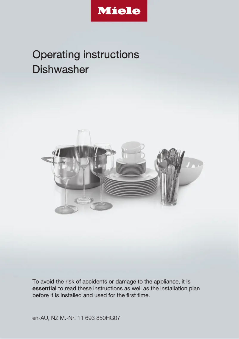 Page n°1 - Manuel utilisateur Miele G 5000 SC BRWS