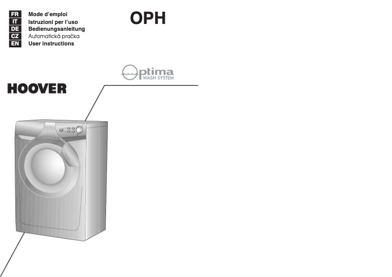 Page n°1 - Manuel utilisateur Hoover OPH 147-80