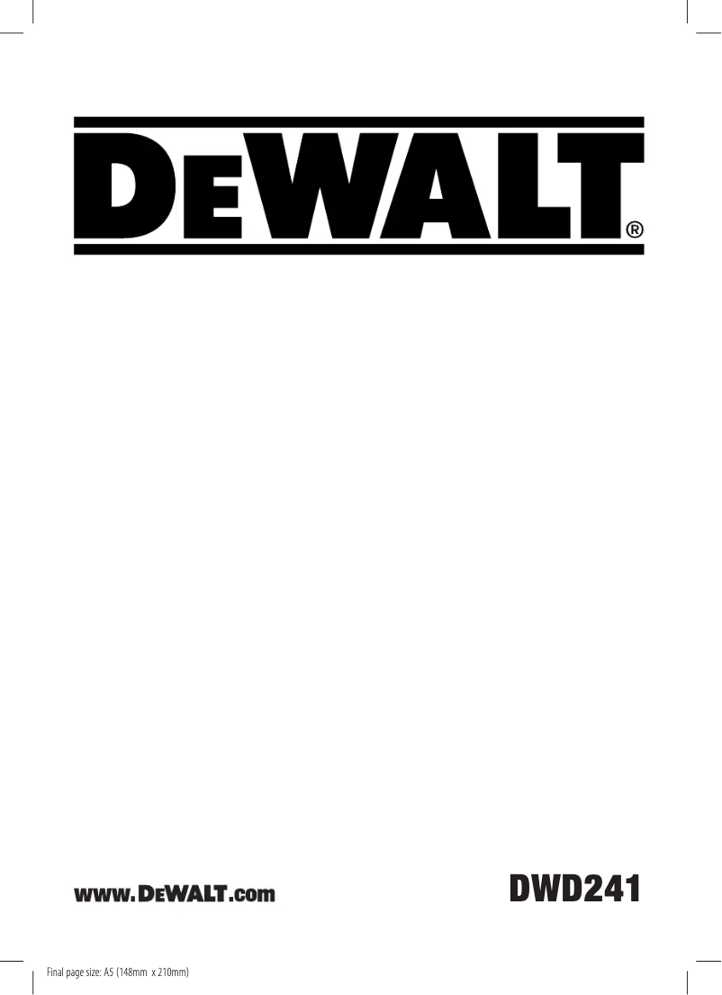 Page 1 de la notice Manuel utilisateur DeWalt DWD241