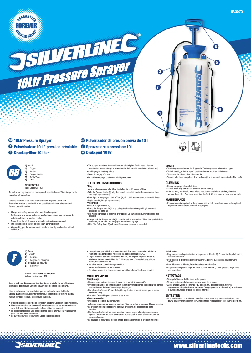Página 1 del manual Manual de usuario Silverline 630070