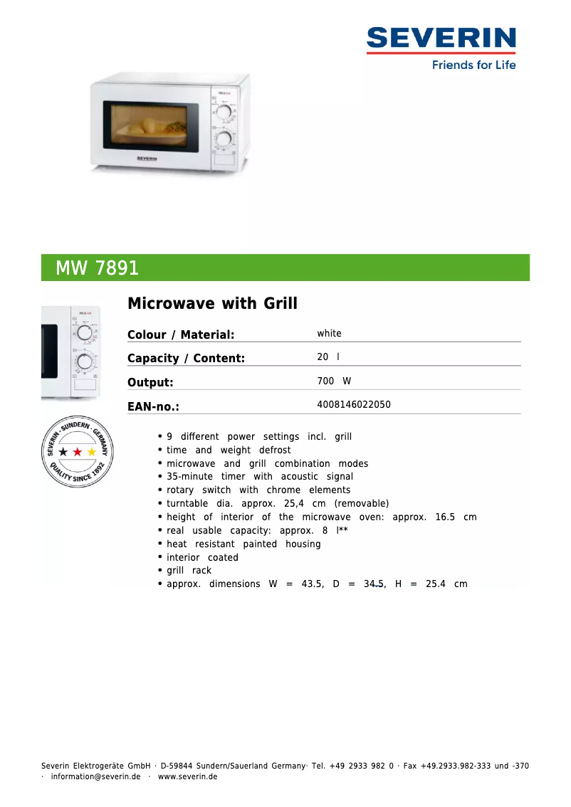 Imagen de la primera página del manual del dispositivo MW 7891