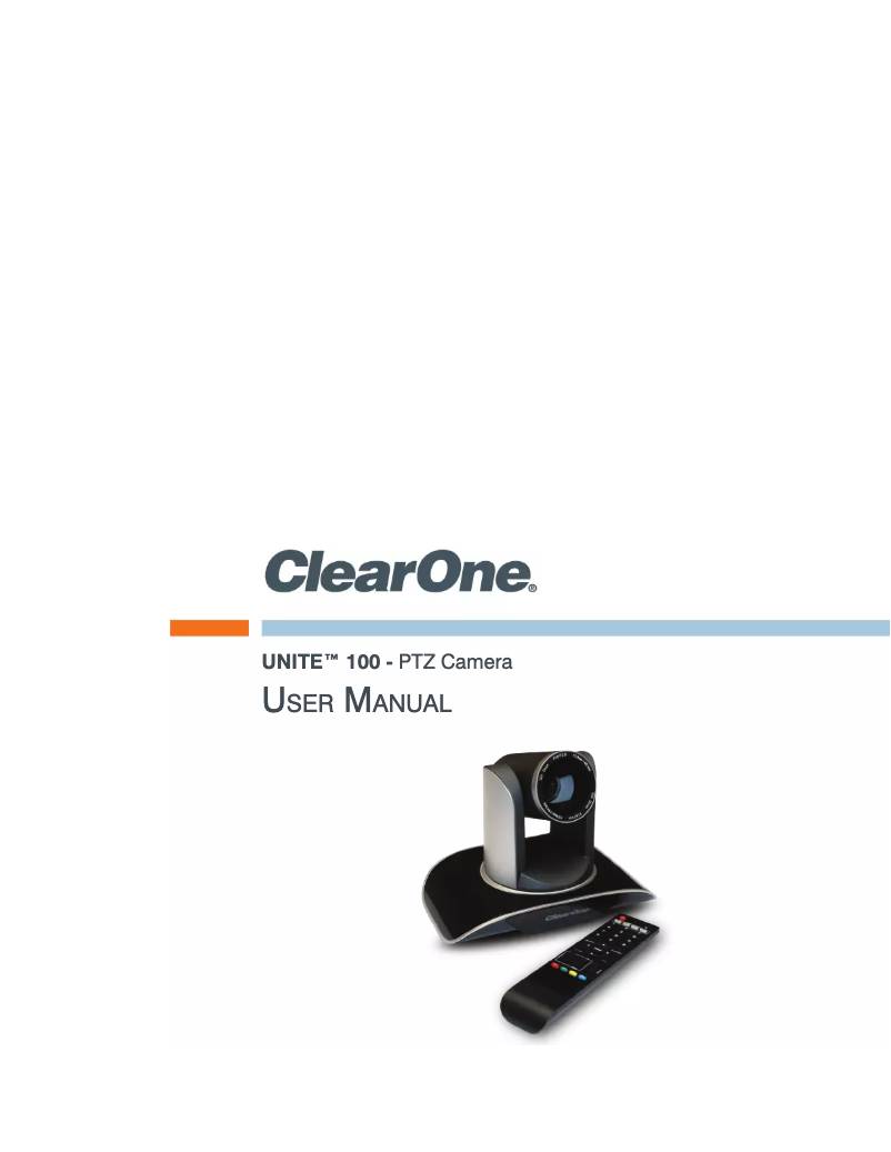 Page n°1 - Manuel utilisateur ClearOne UNITE 100