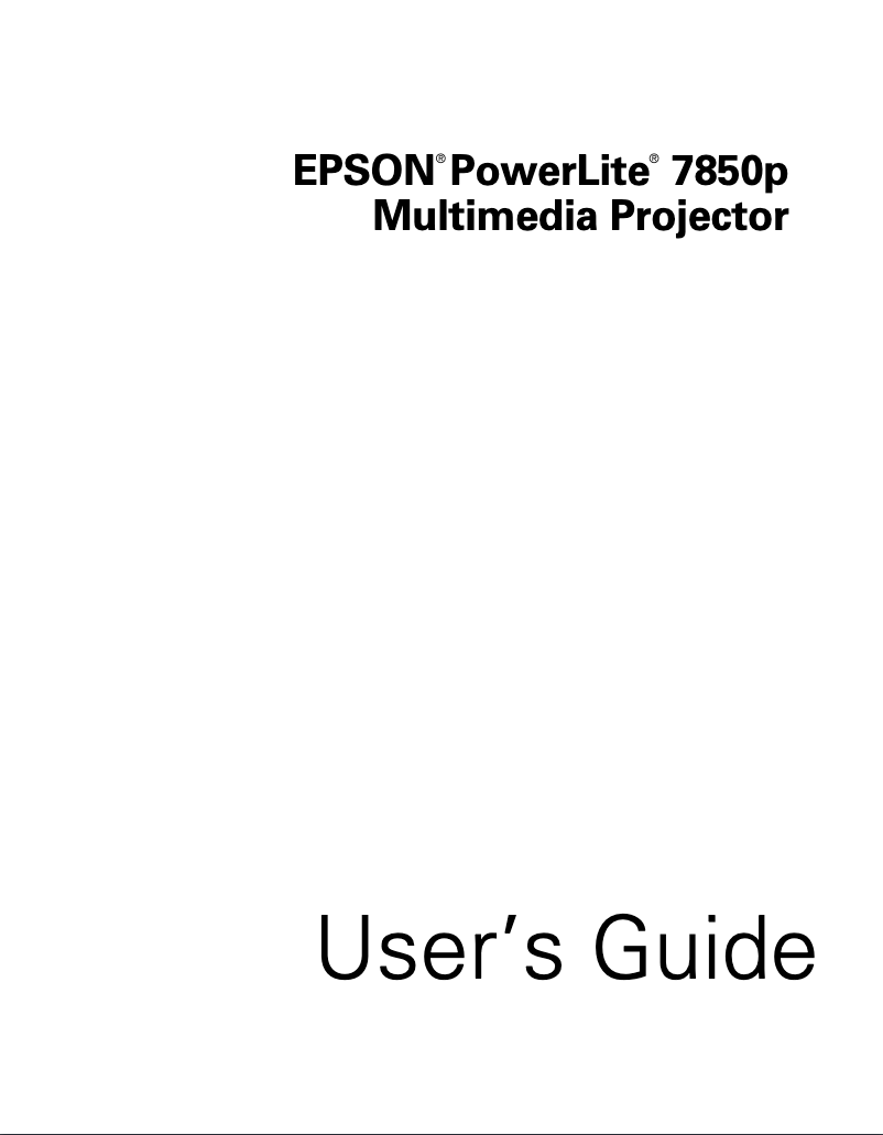 Página 1 del manual Manual de usuario Epson PowerLite 7850pNL