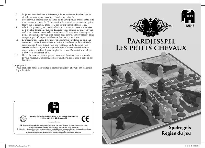 Page n°1 - Manuel utilisateur Jumbo Het Paardjesspel