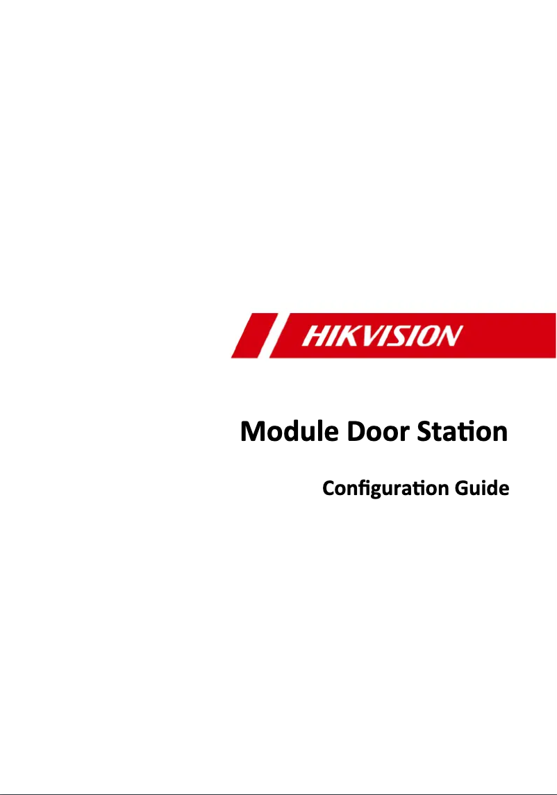 Page n°1 - Manuel utilisateur Hikvision DS-KIS602/S