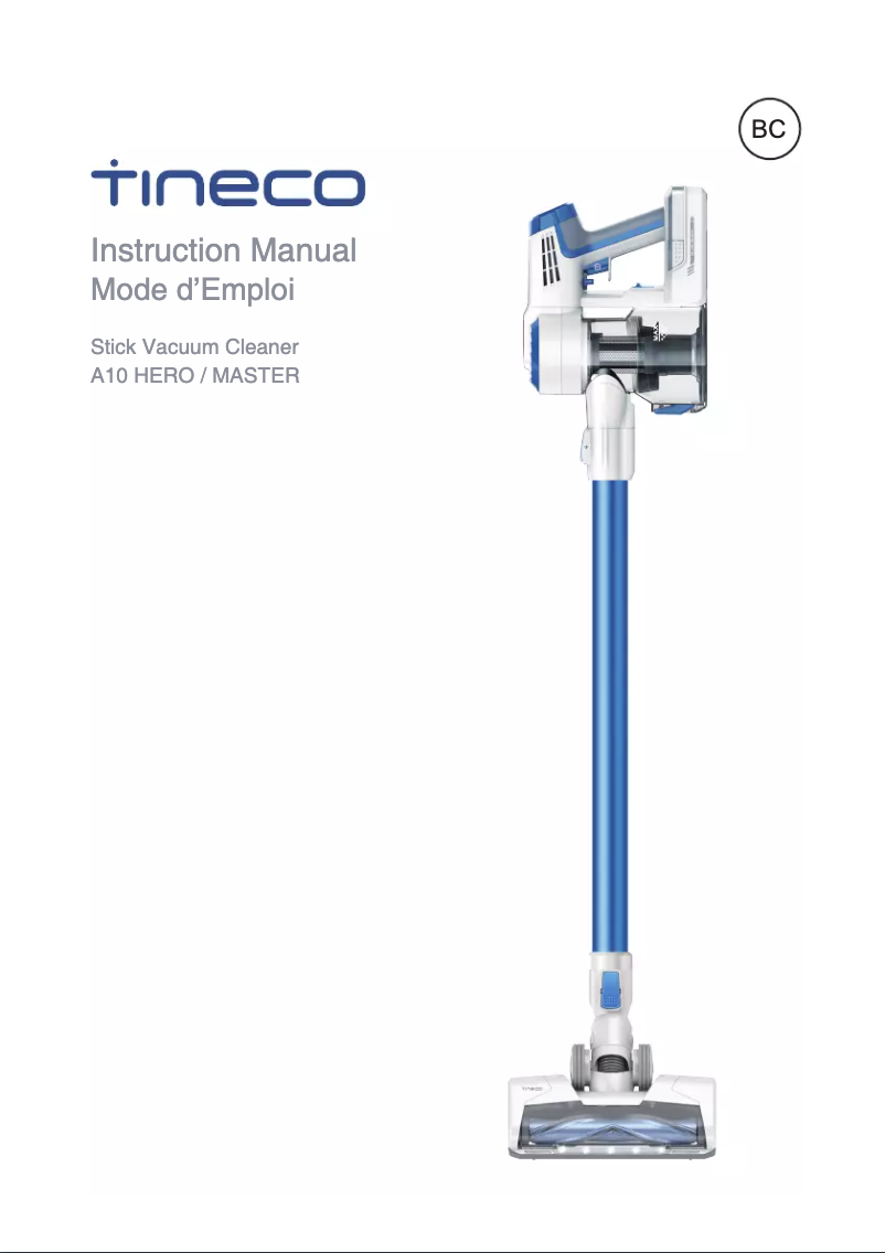 Page 1 de la notice Manuel utilisateur Tineco A10 Hero