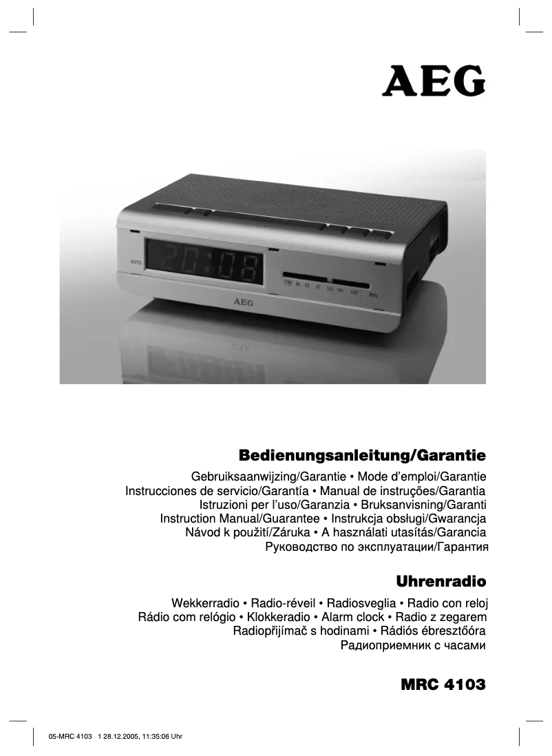 Image de la première page du manuel de l'appareil MRC 4103