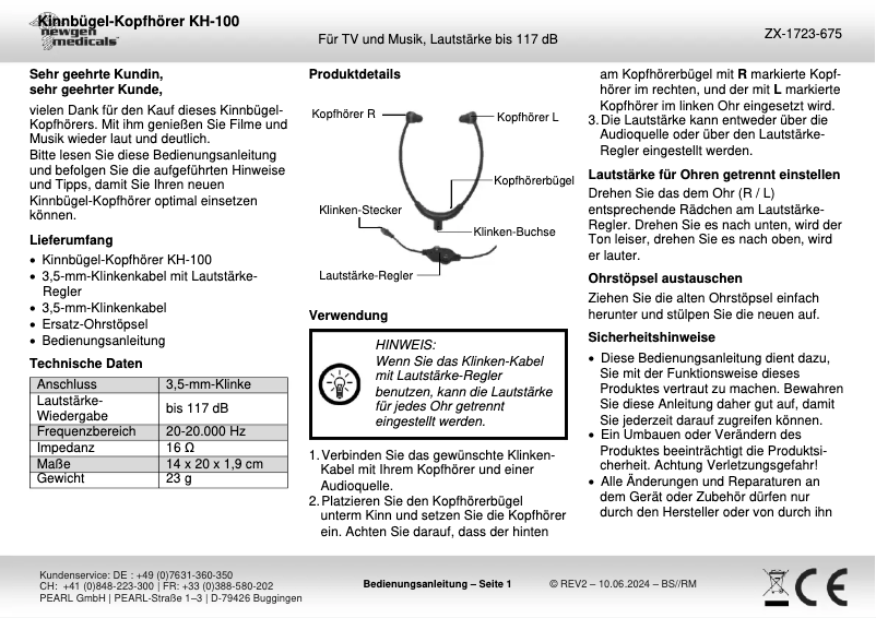 Image de la première page du manuel de l'appareil KH-100
