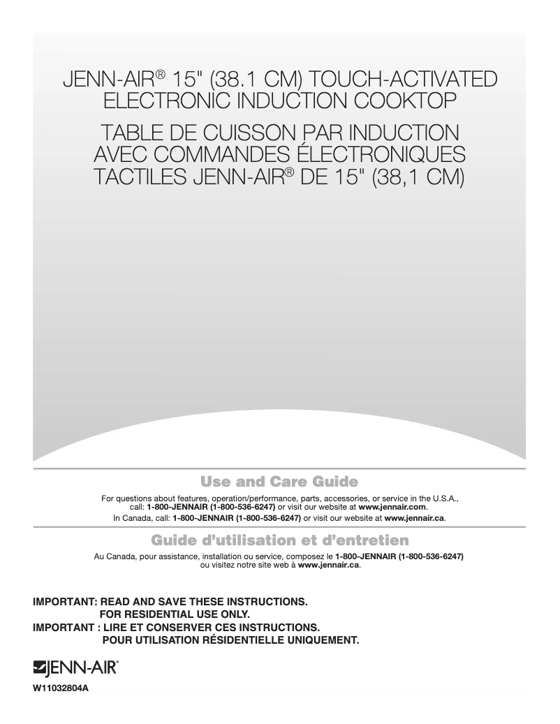 Page n°1 - Manuel utilisateur JennAir JIC4715GS