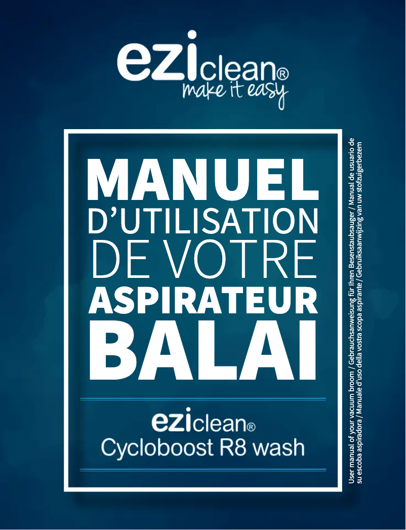 Page 1 de la notice Manuel utilisateur EZIclean Cycloboost R8 Wash