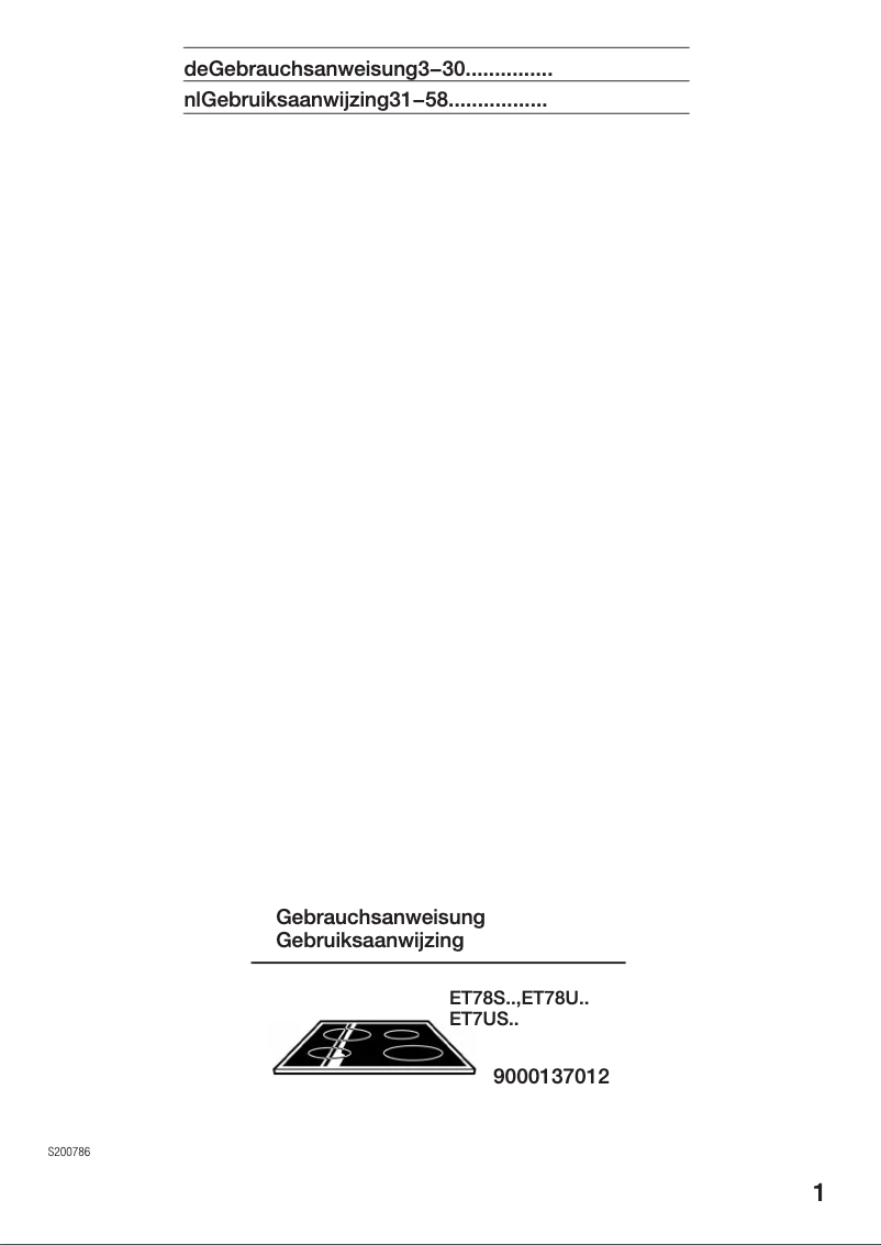 Page n°1 - Manuel utilisateur Siemens ET7US502E