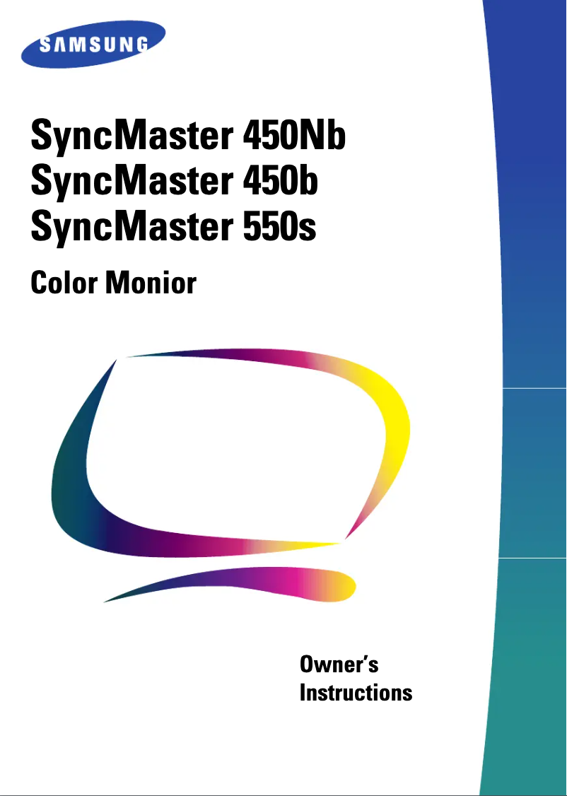 Image de la première page du manuel de l'appareil SyncMaster 450B