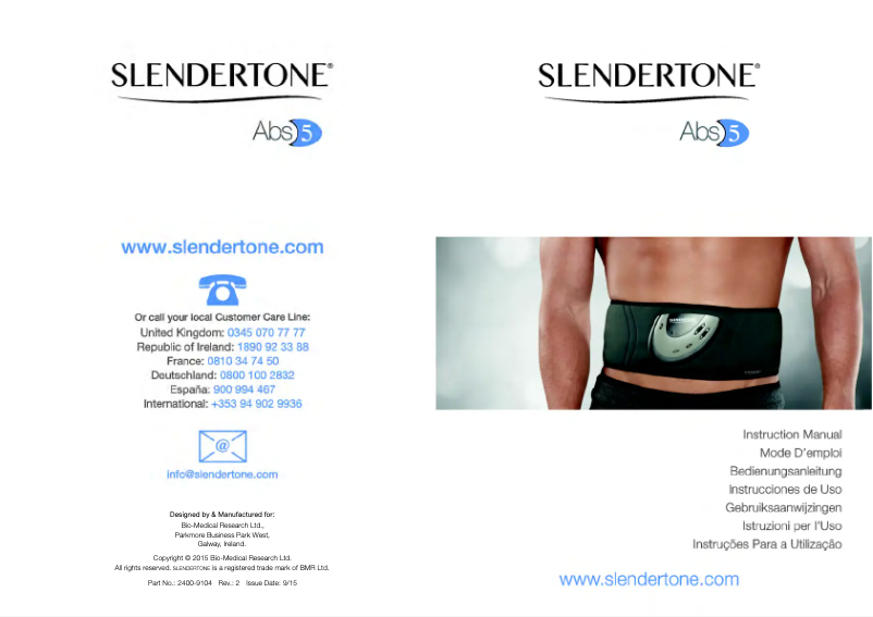 Page n°1 - Manuel utilisateur Slendertone Abs5