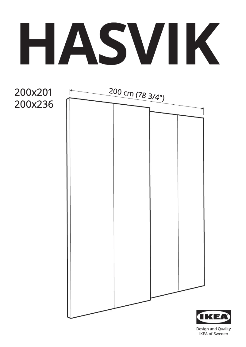 Page 1 de la notice Manuel utilisateur Ikea HASVIK 105.773.22