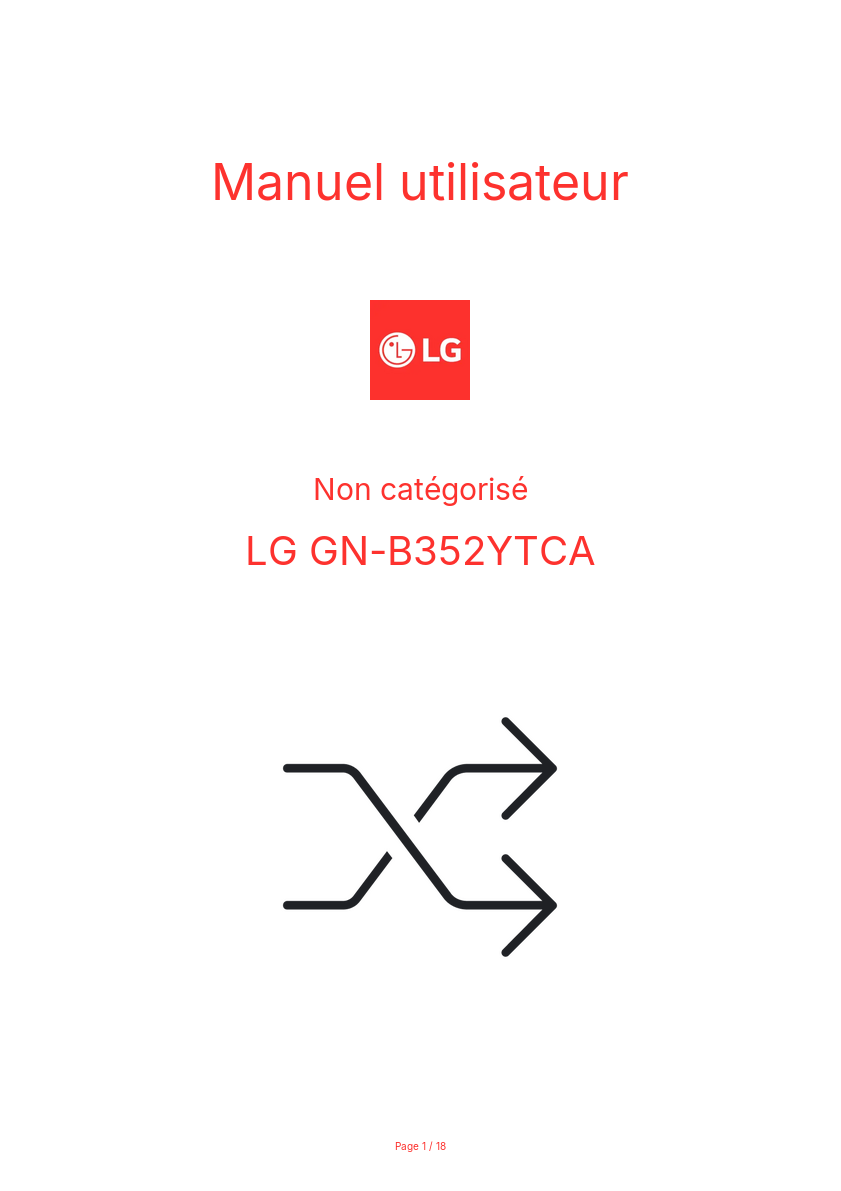 Image de la première page du manuel de l'appareil GN-B352YTCA