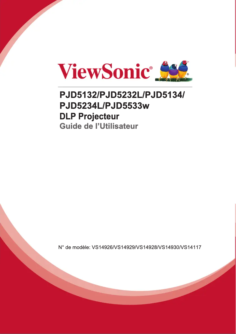 Page 1 de la notice Manuel utilisateur Viewsonic PJD5533w