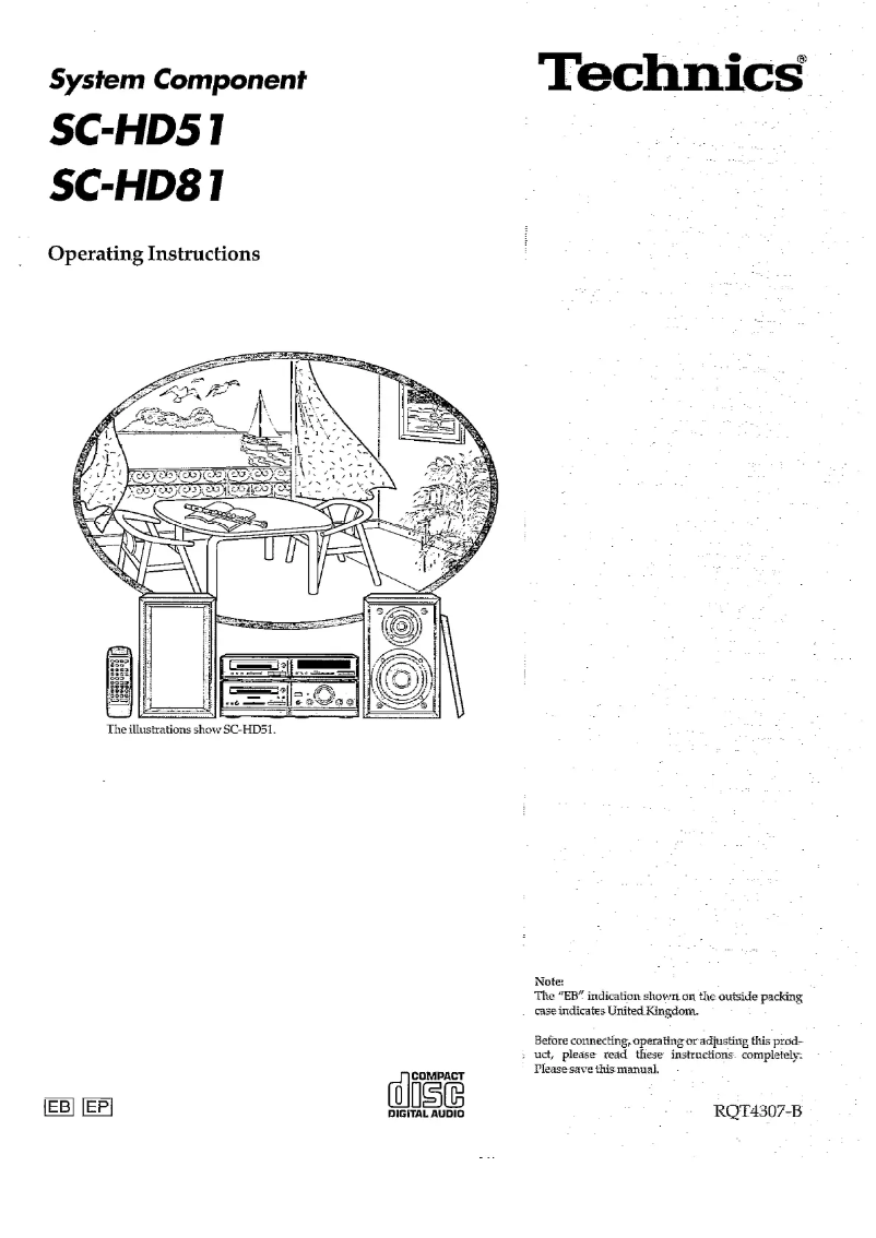 Page 1 de la notice Manuel utilisateur Panasonic SC-HD81